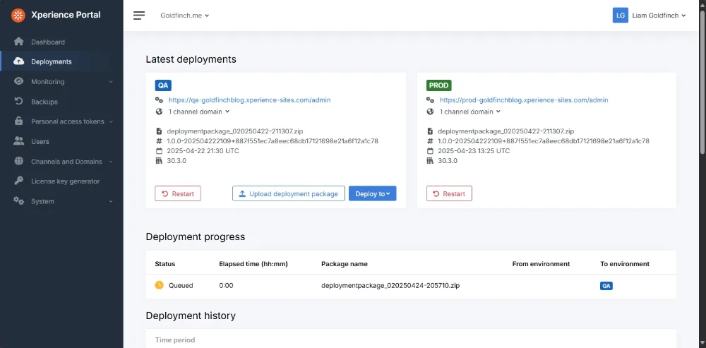 Deployment to Xperience Portal using Azure DevOps pipeline.