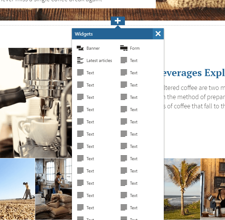 Large number of widgets in a tall two column layout, which goes off the screen.